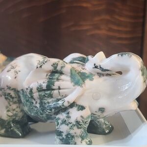 Beautiful Moss Agate Elephant